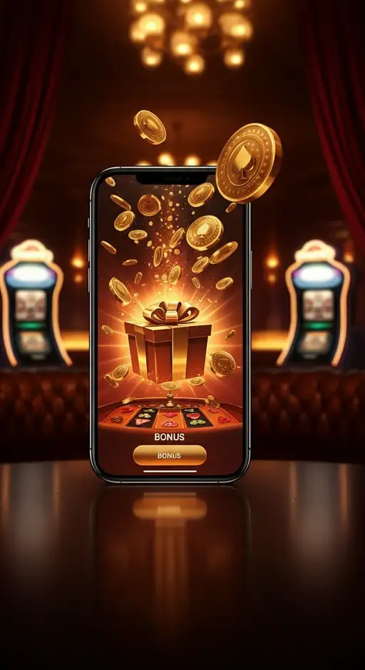 Interface mobile de Cresus Casino affichant le bonus de bienvenue de 200% jusqu'à 500€, avec des éléments de jeux de casino et une navigation intuitive.